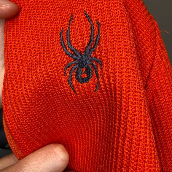 Spyder men's quarter zip pullover - bright orange/red - Picture 7 of 9